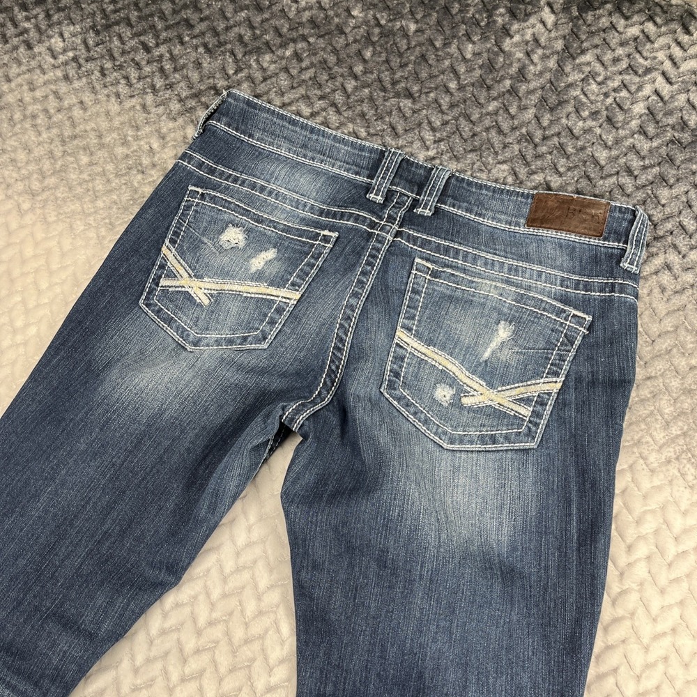 BKE Payton Jeans Womens '32R' Dark Wash Denim Slim Boot Thick Stitch Y2K 34x31" - Picture 9 of 16